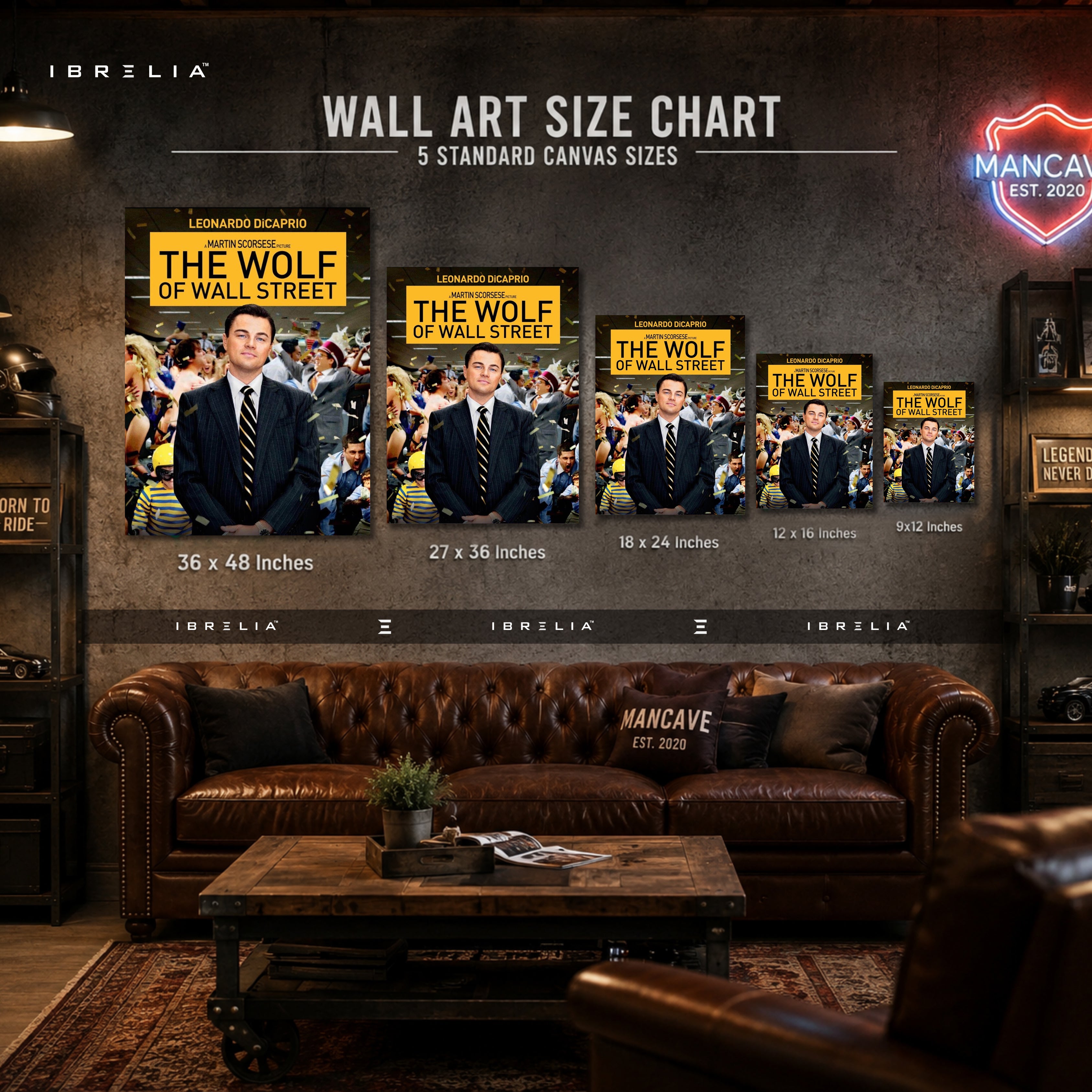 The Wolf of Wall Street Movie Poster Wall Art – Premium Wrapped MDF Wall Decor | IBRELIA™
