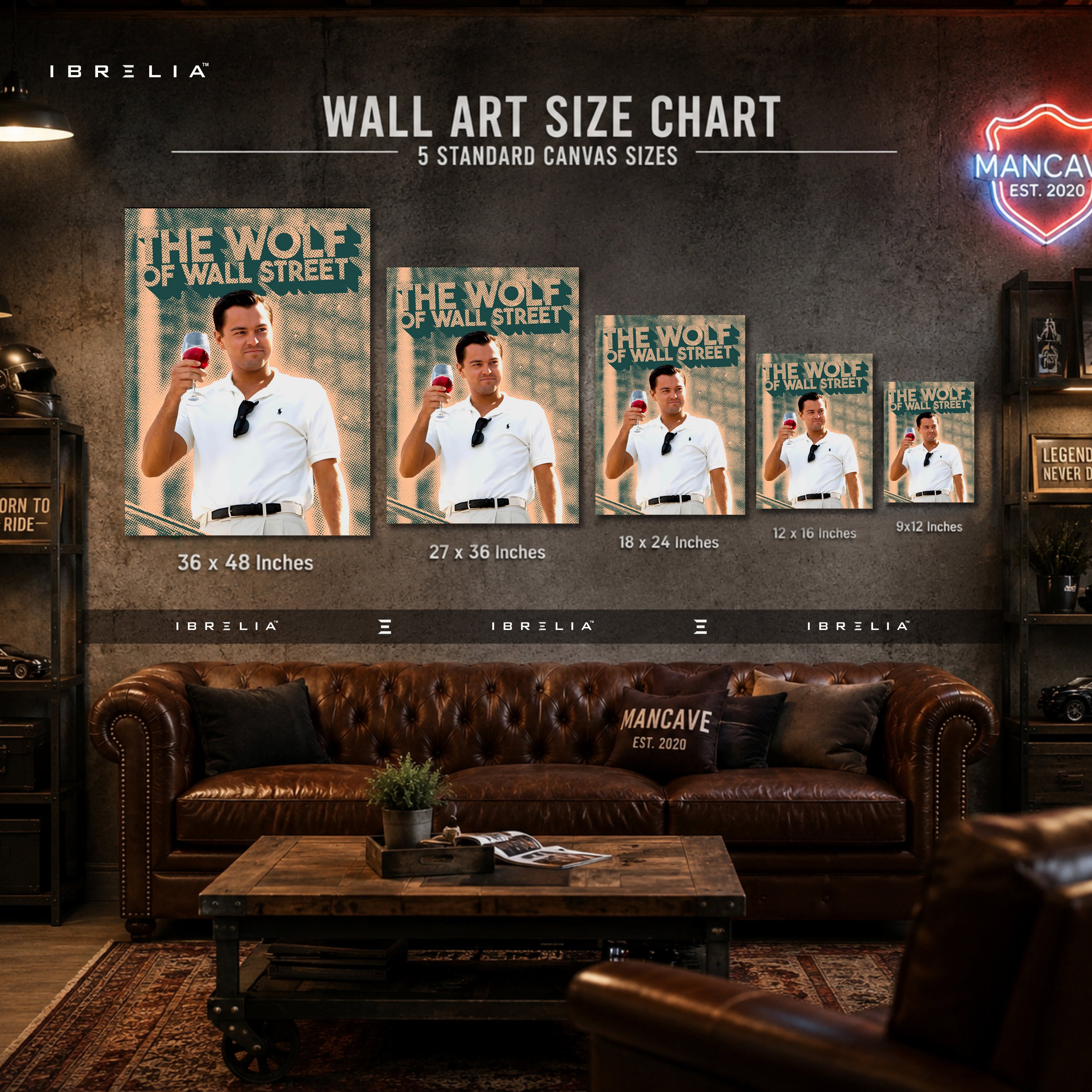 The Wolf of Wall Street Leonardo DiCaprio Premium Canvas Wall Art – Luxury Movie Inspired Wrapped Wall Decor | IBRELIA™