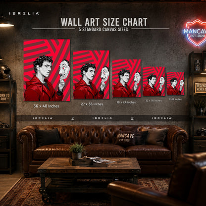 Rio & Dali Mask Premium Wall Art – Money Heist La Casa de Papel 4K Wrapped MDF Frame | IBRELIA™