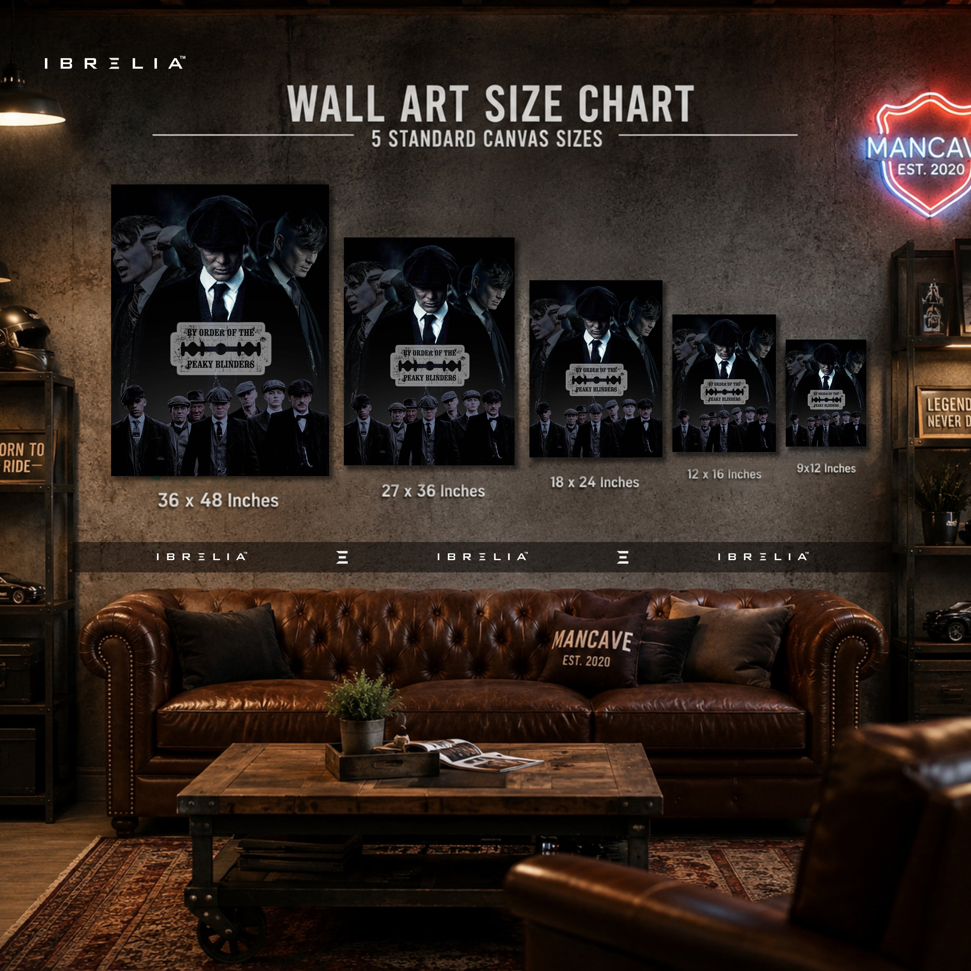 Peaky Blinders Shelby Family Premium Wall Art – By Order of the Peaky Blinders 4K Wrapped MDF Frame | IBRELIA™