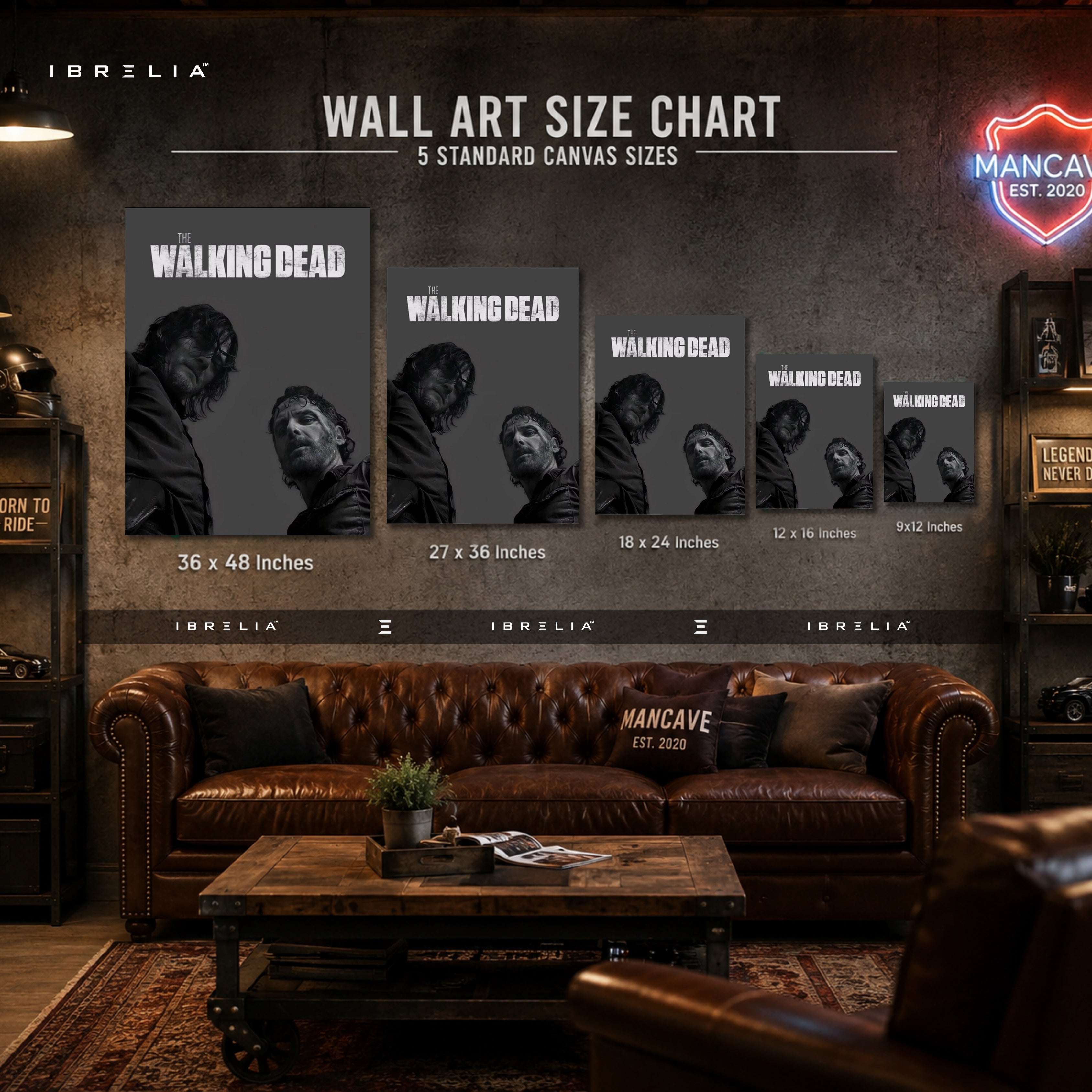 Rick Grimes & Daryl Dixon Premium Wall Art – The Walking Dead 4K Wrapped MDF Frame | IBRELIA™