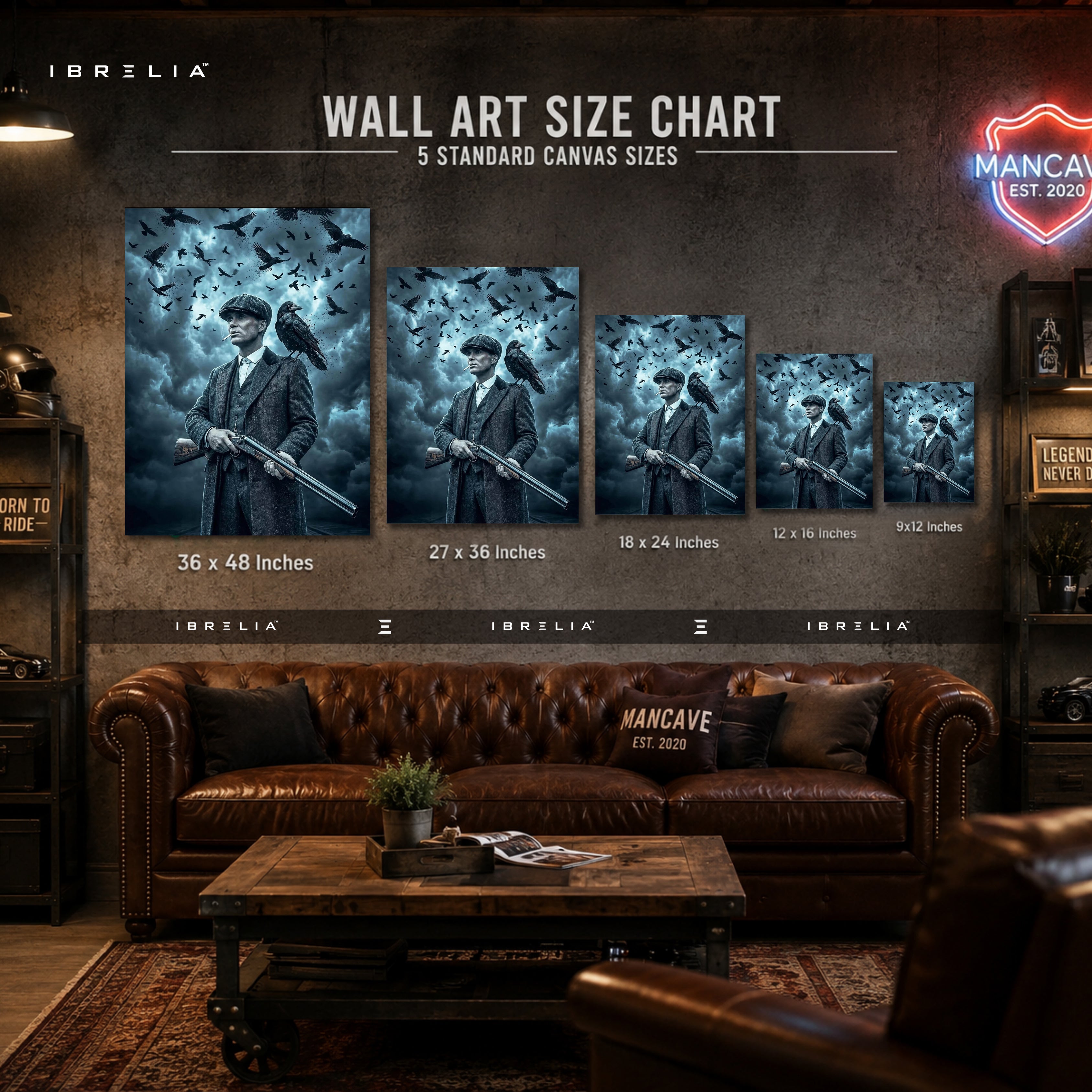 Thomas Shelby Raven Premium Wall Art – Peaky Blinders 4K Wrapped MDF Frame | IBRELIA™