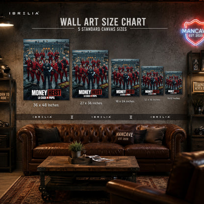 Money Heist (La Casa de Papel) Team Premium Wall Art – Netflix 4K Wrapped MDF Frame | IBRELIA™