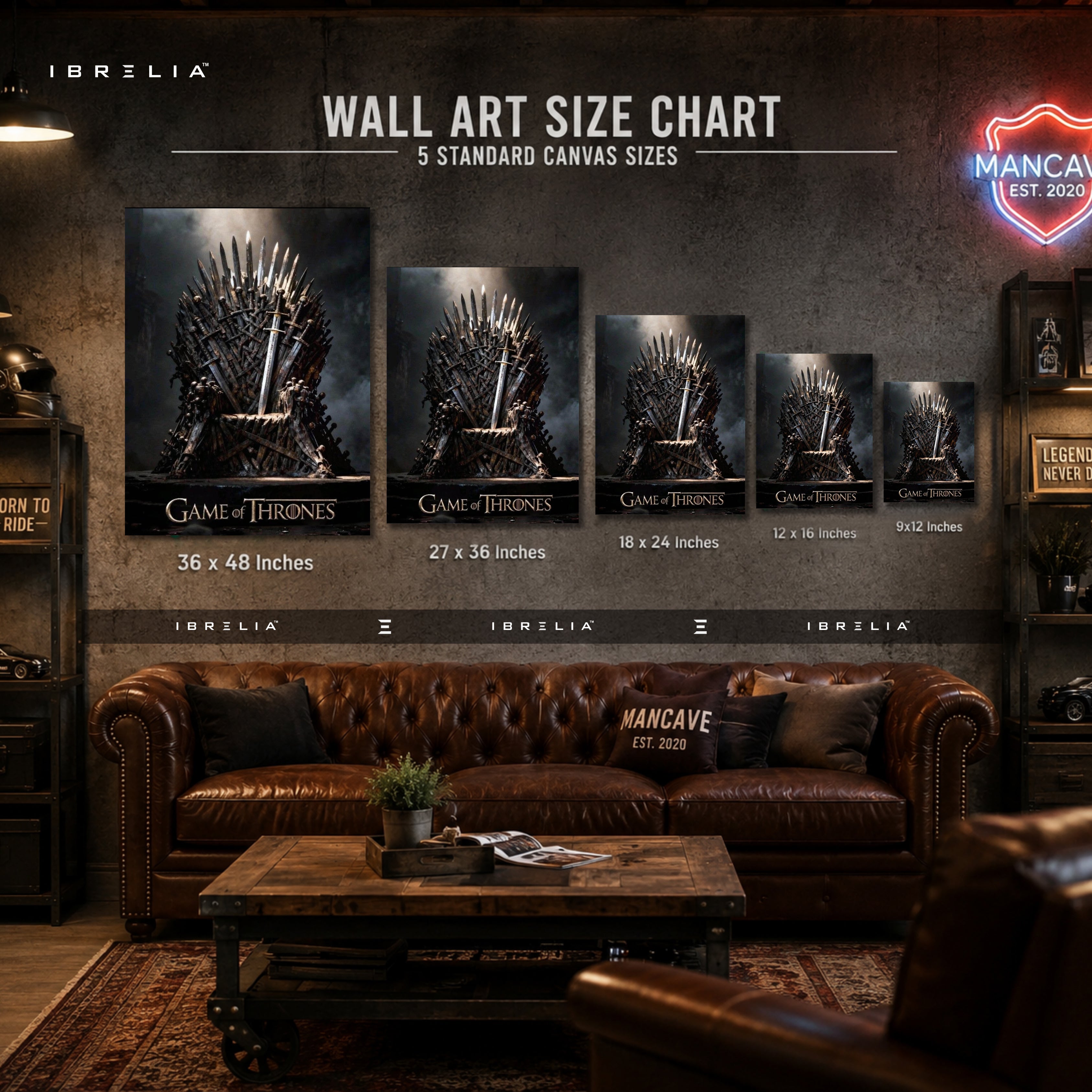 Game of Thrones Iron Throne Premium Wall Art – 4K Wrapped MDF Frame | IBRELIA™