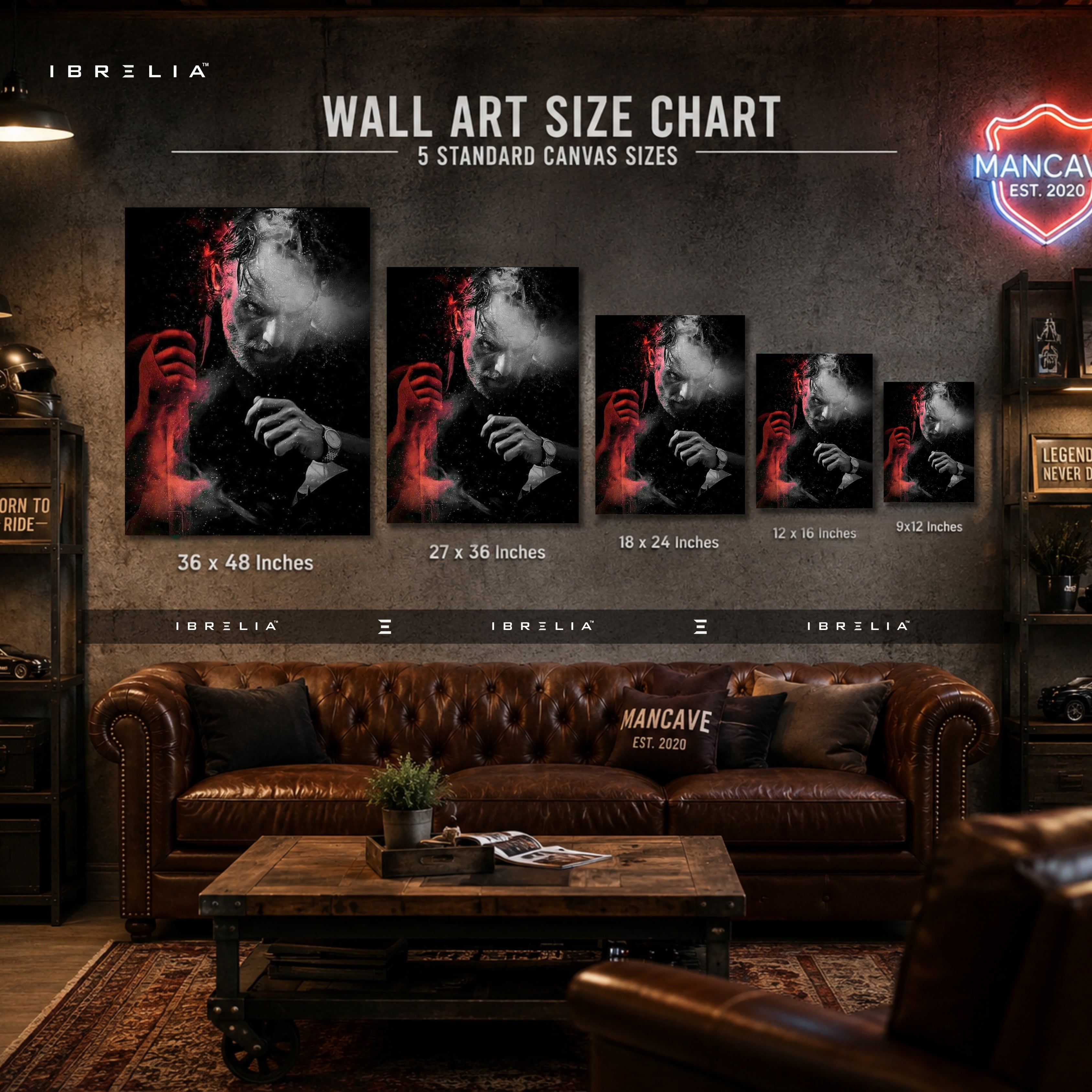 Rick Grimes Dark Portrait Premium Wall Art – The Walking Dead 4K Wrapped MDF Frame | IBRELIA™