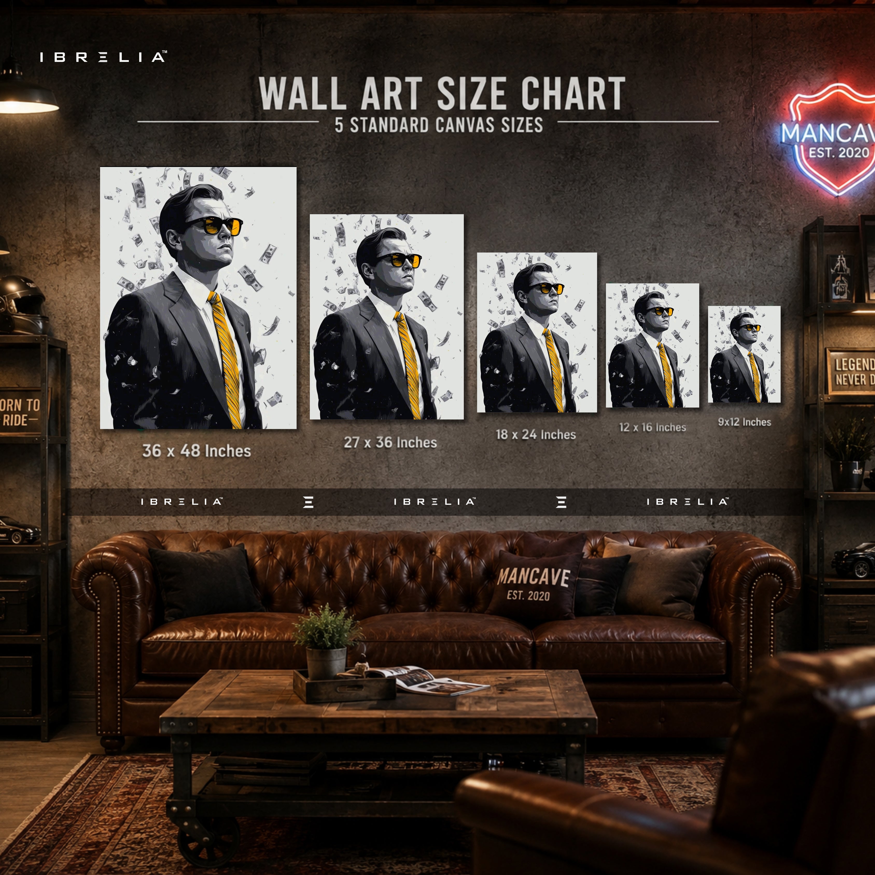 The Wolf of Wall Street Leonardo DiCaprio Canvas Wall Art – Premium Wrapped Movie Wall Decor | IBRELIA™