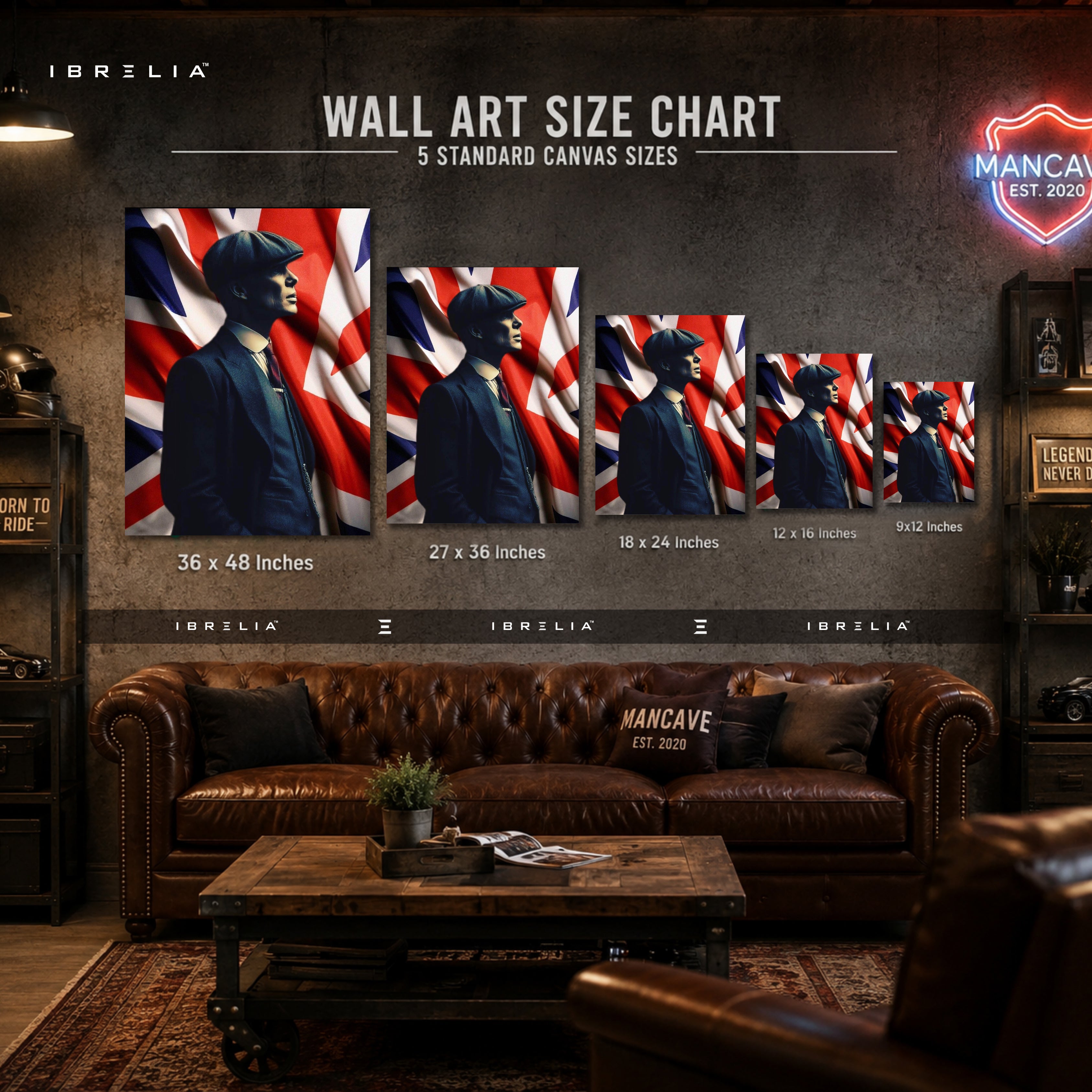 Thomas Shelby Union Jack Premium Wall Art – Peaky Blinders 4K Wrapped MDF Frame | IBRELIA™