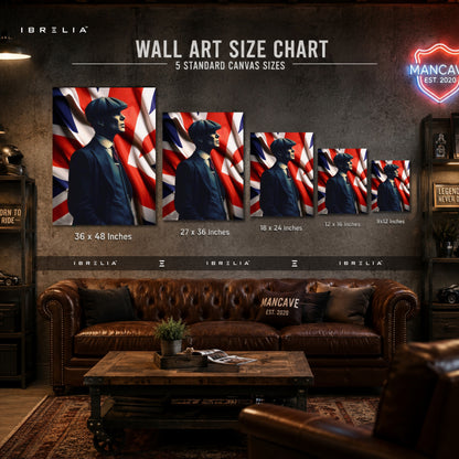 Thomas Shelby Union Jack Premium Wall Art – Peaky Blinders 4K Wrapped MDF Frame | IBRELIA™