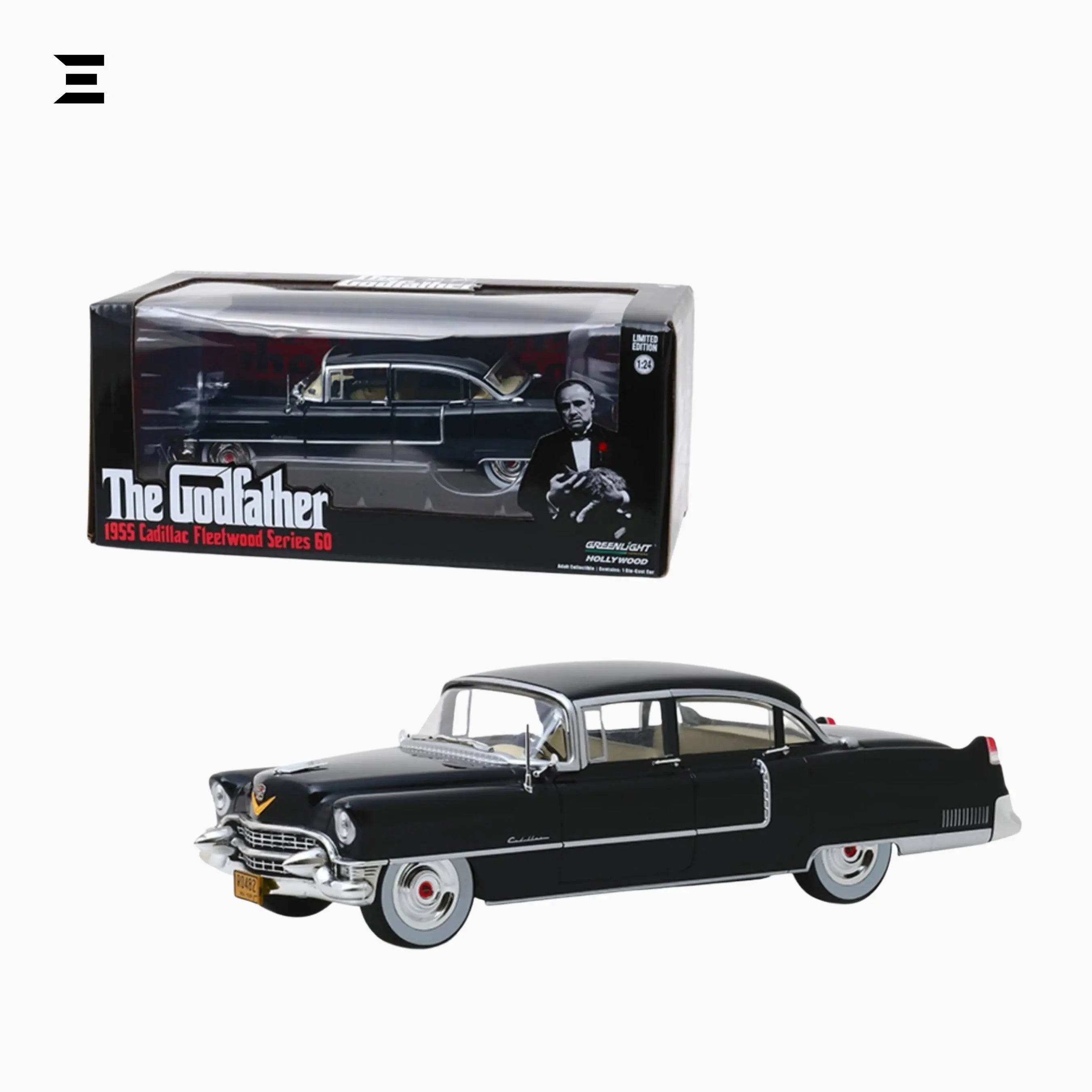 The Godfather 1955 Cadillac Fleetwood Series 60 – GreenLight 1:24 Scale Die-Cast Car Model (Black) IBRELIA