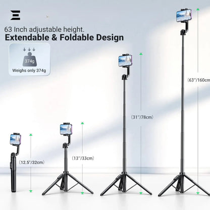UGREEN LP586 Selfie Stick Tripod – 160cm, Bluetooth Remote, Adjustable Stand - IBRELIA