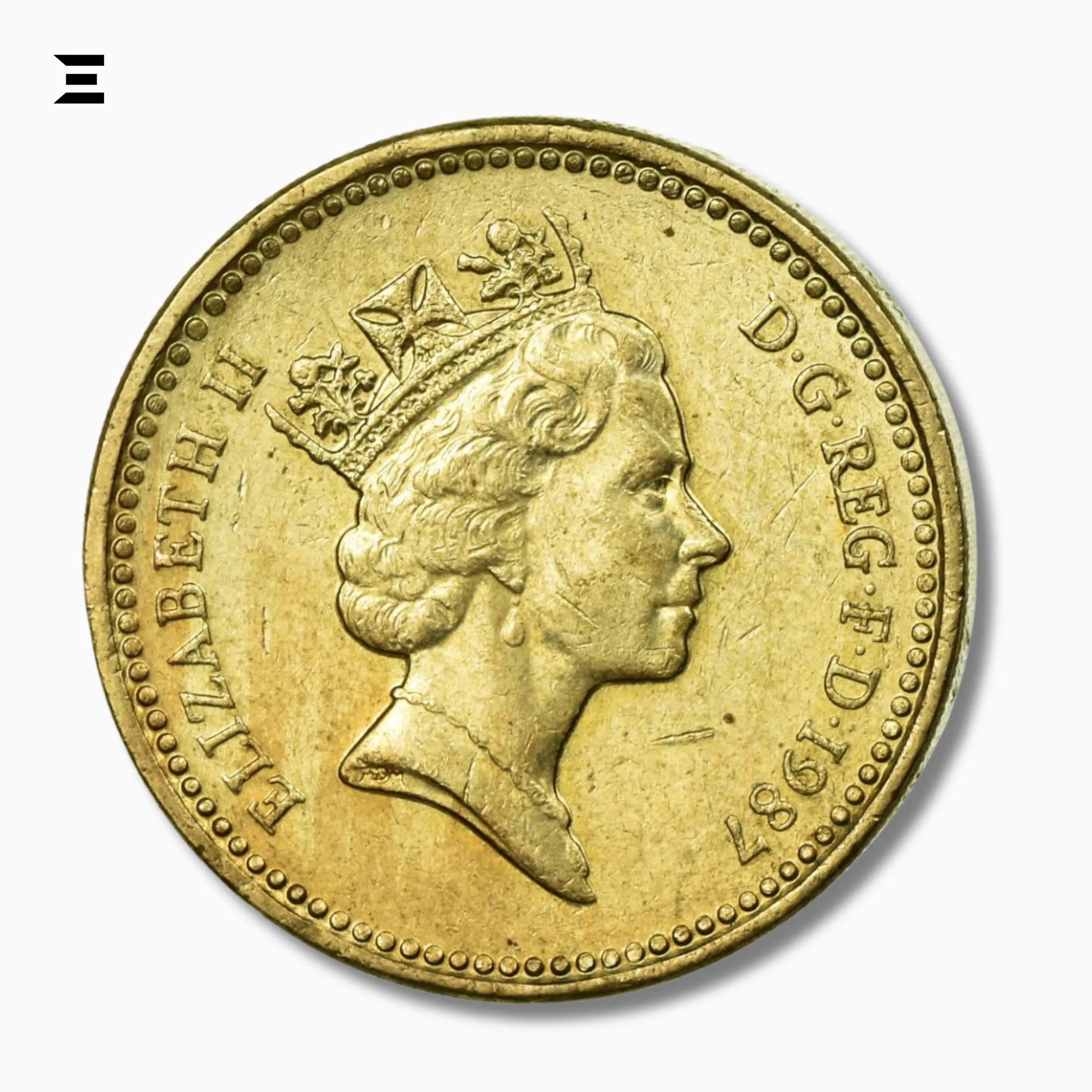 United Kingdom 1 Pound Coin – English Oak (1987 - 1992) | Elizabeth II - IBRELIA
