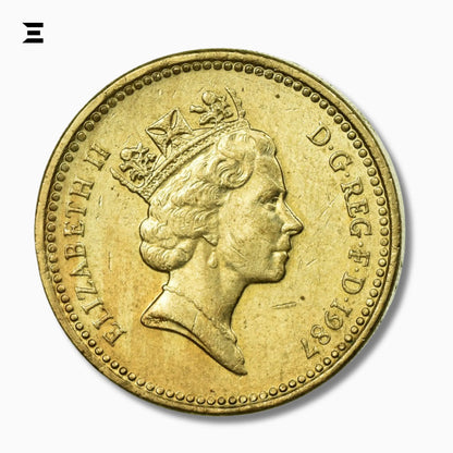 United Kingdom 1 Pound Coin – English Oak (1987 - 1992) | Elizabeth II - IBRELIA