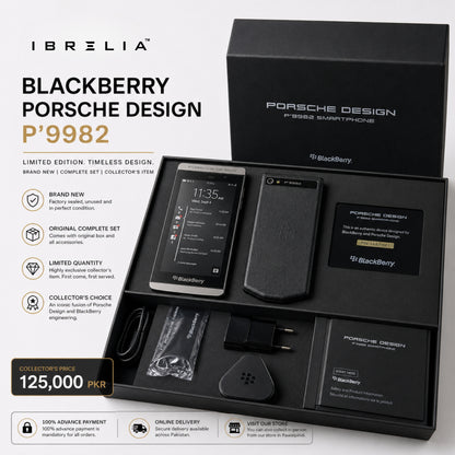 BlackBerry Porsche Design P’9982 – Brand New Collector’s Set with Original Box & Accessories