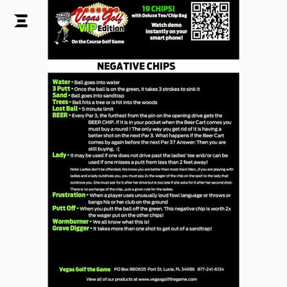 Vegas Golf VIP Edition – 19 Chip On-Course Golf Game with Deluxe Tee Bag IBRELIA