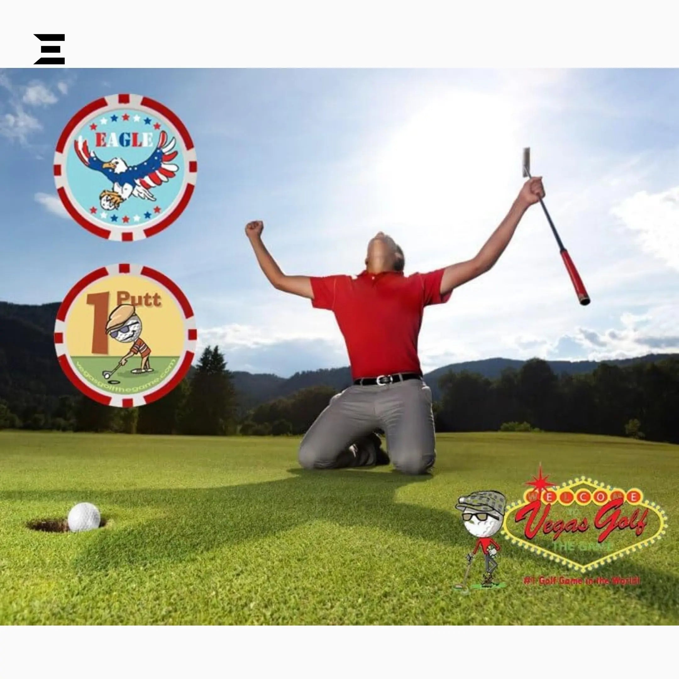 Vegas Golf VIP Edition – 19 Chip On-Course Golf Game with Deluxe Tee Bag IBRELIA