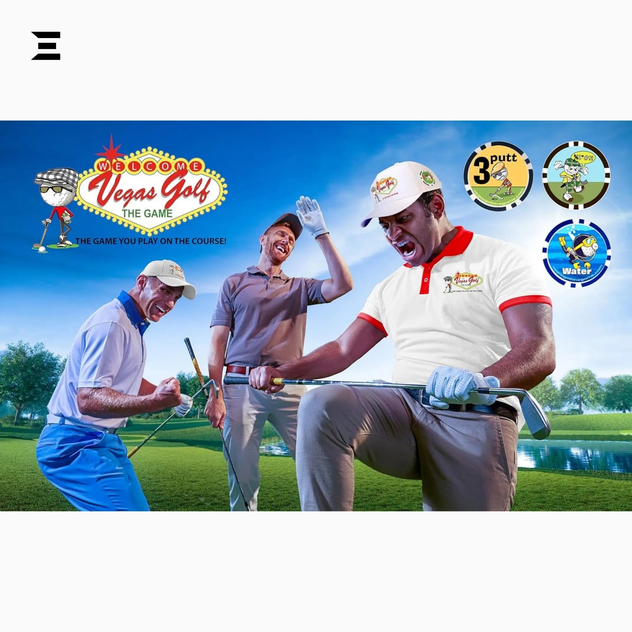 Vegas Golf VIP Edition – 19 Chip On-Course Golf Game with Deluxe Tee Bag IBRELIA