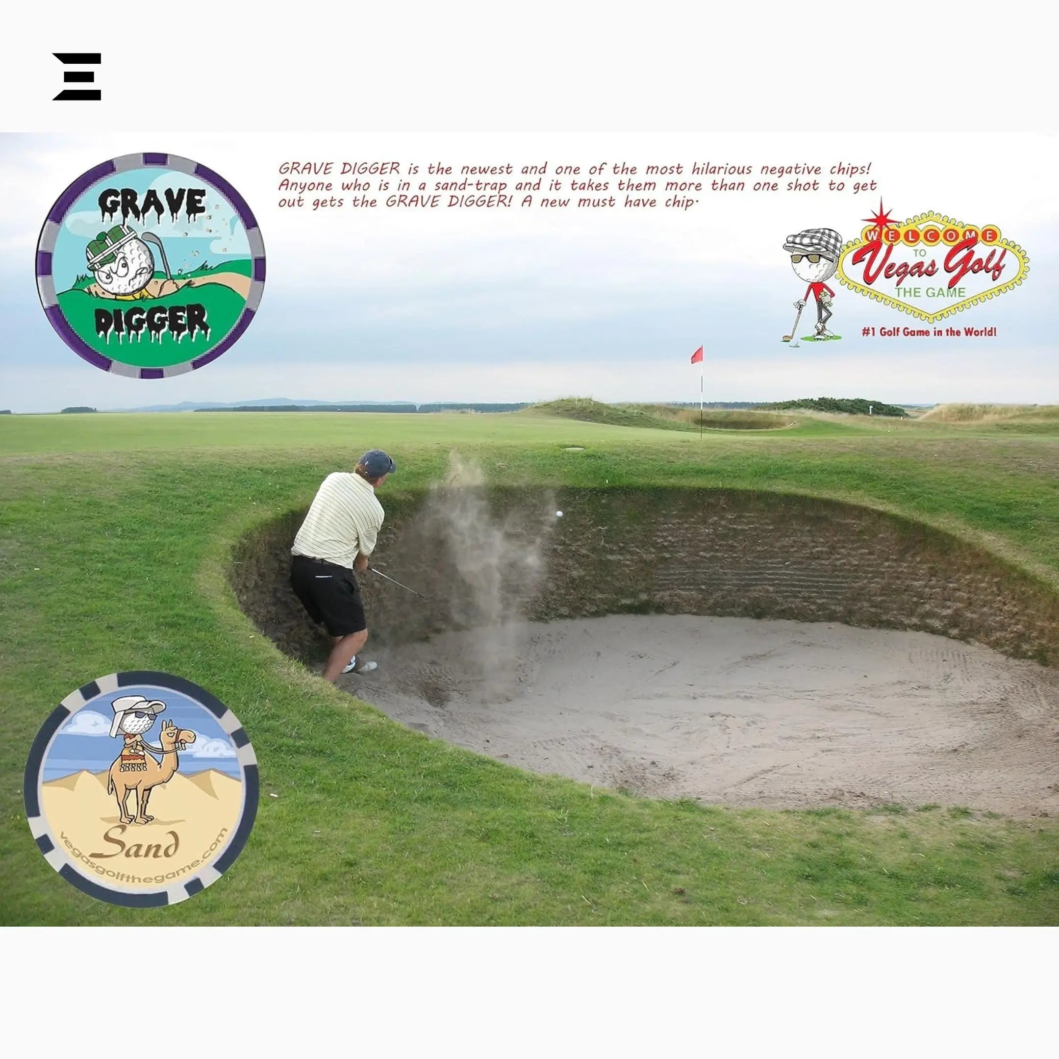 Vegas Golf VIP Edition – 19 Chip On-Course Golf Game with Deluxe Tee Bag IBRELIA