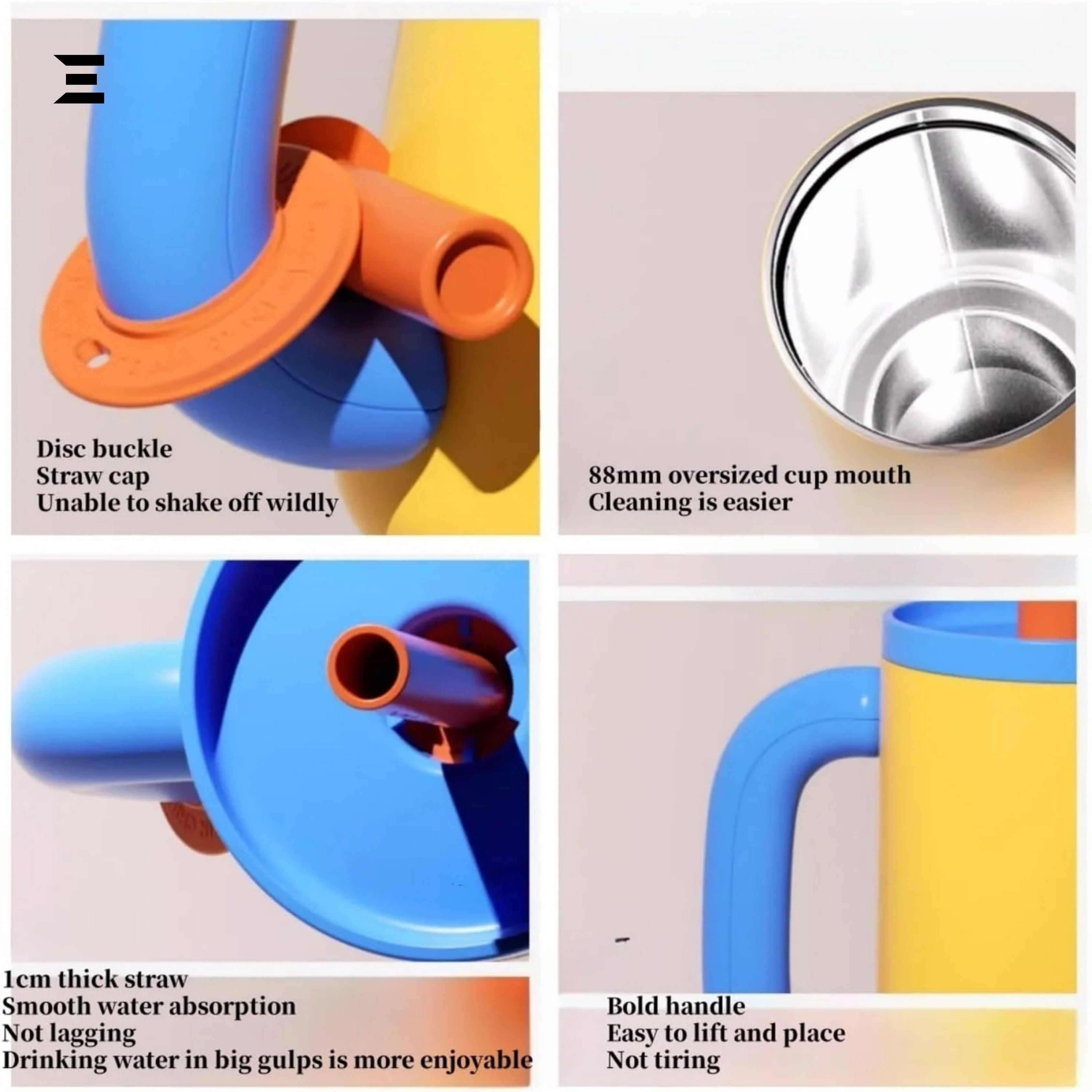Yellow Insulated Tumbler with Handle & Straw | Bright Travel Mug | IBRELIA™ IBRELIA