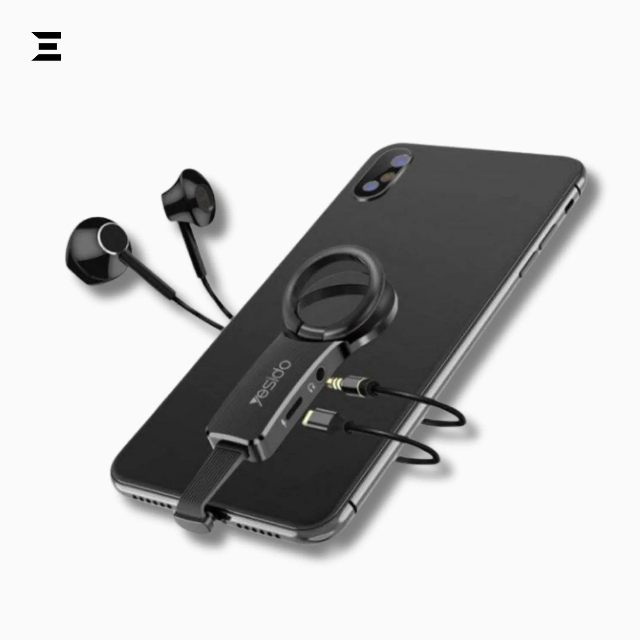 Yesido YAU09 Lightning to AUX & Lightning Audio Adapter with Ring Buckle - IBRELIA