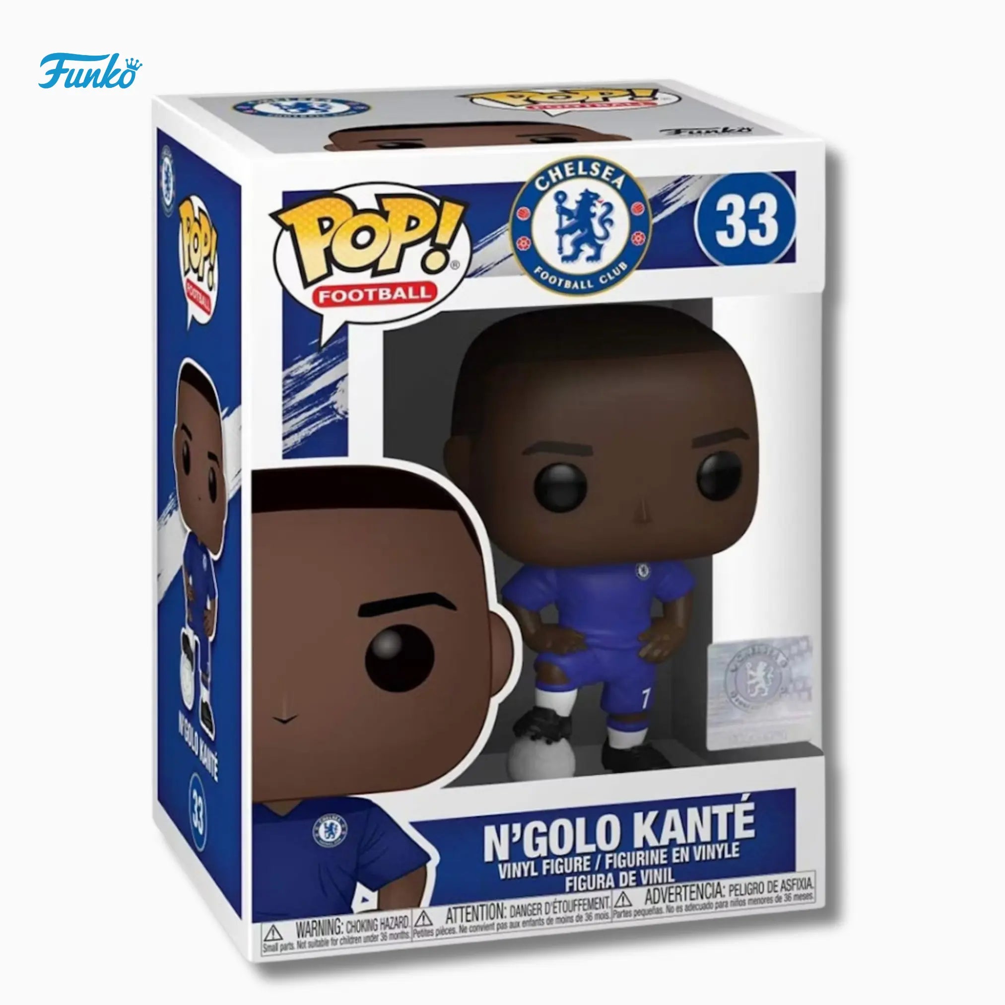 Funko Pop! Football: N'Golo Kanté 33 – Chelsea FC Vinyl Figure (4 - Inch) - IBRELIA