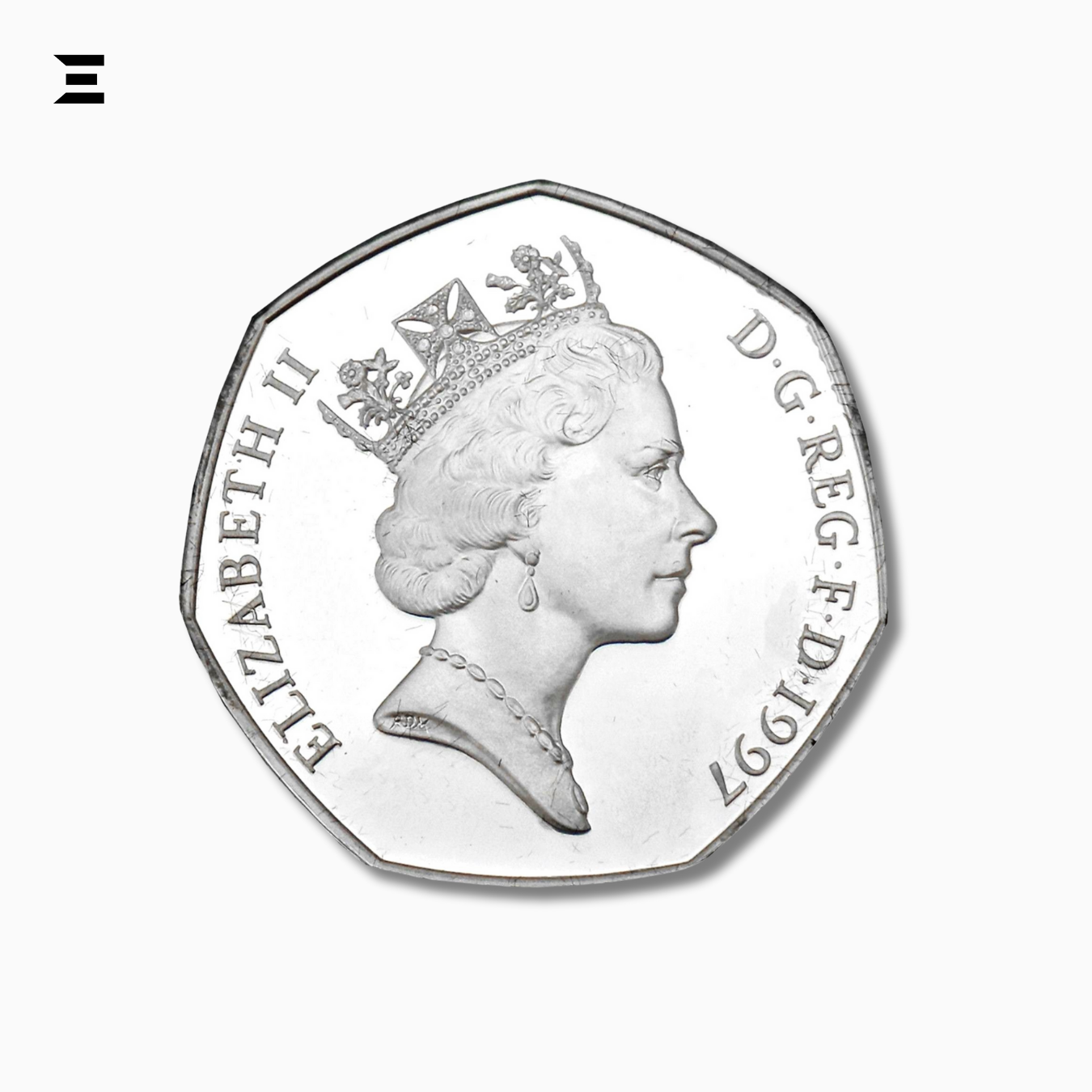 50 Pence – Elizabeth II 3rd Portrait, Britannia Design, 1997 Circulated Coin IBRELIA