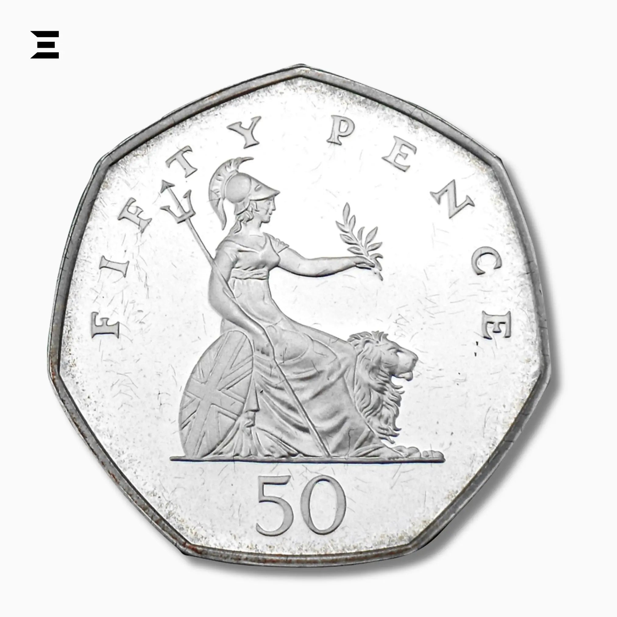50 Pence – Elizabeth II 3rd Portrait, Britannia Design, 1997 Circulated Coin - IBRELIA