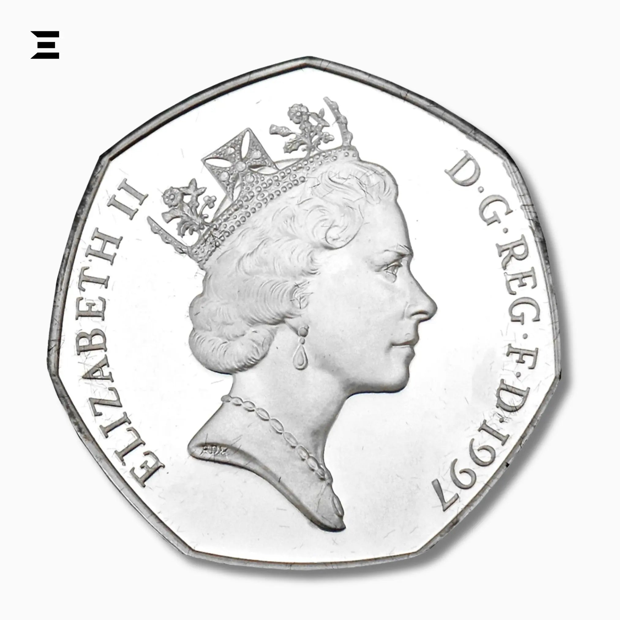 50 Pence – Elizabeth II 3rd Portrait, Britannia Design, 1997 Circulated Coin - IBRELIA