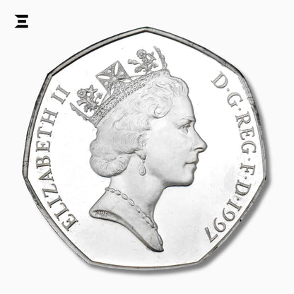 50 Pence – Elizabeth II 3rd Portrait, Britannia Design, 1997 Circulated Coin - IBRELIA