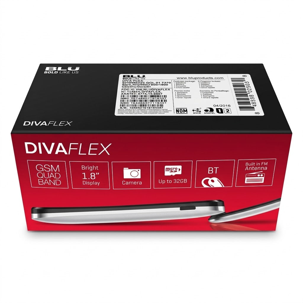 BLU Diva Flex T370 Gold | Brand New | Complete Original Box & Accessories | Classic Flip Phone