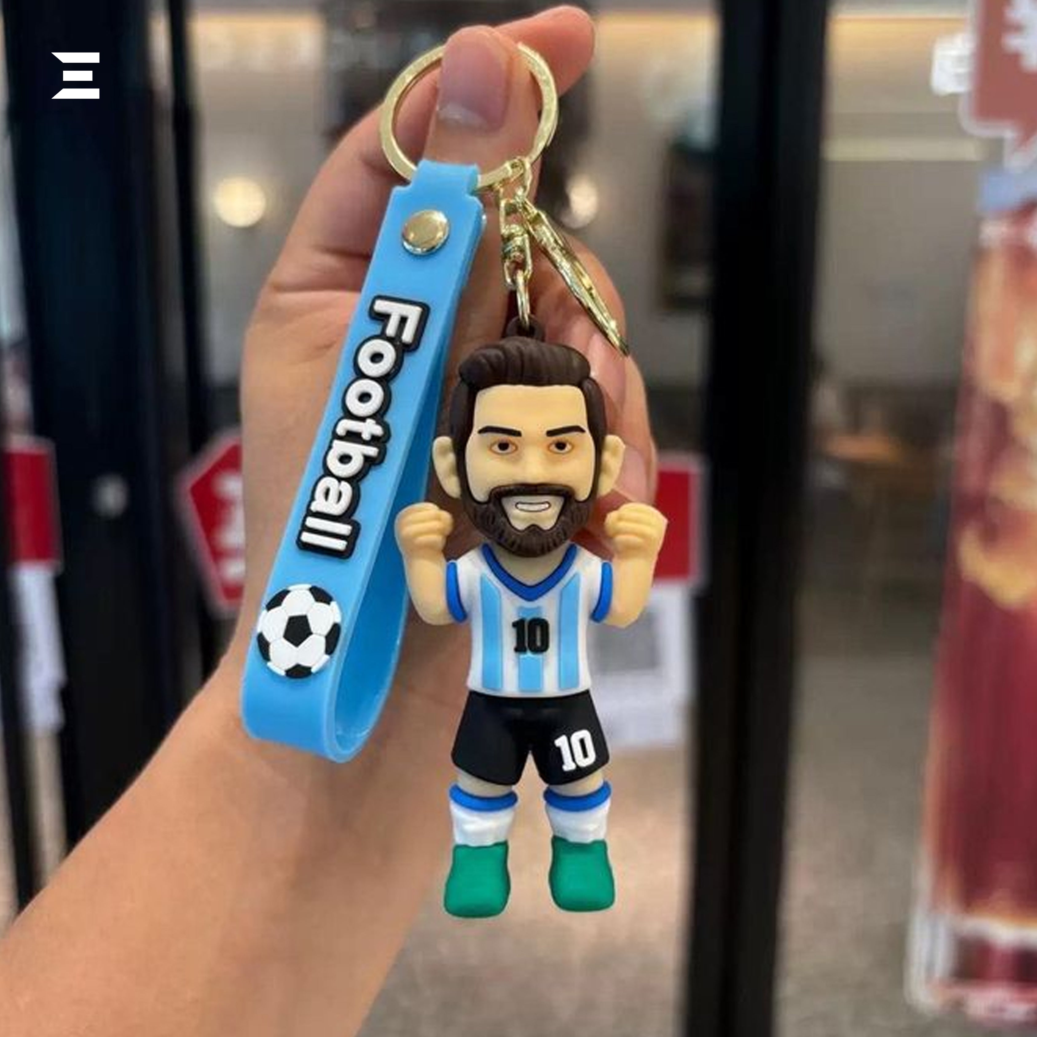 Lionel Messi Football Keychain – Cartoon Footballer Key Ring | IBRELIA™ IBRELIA