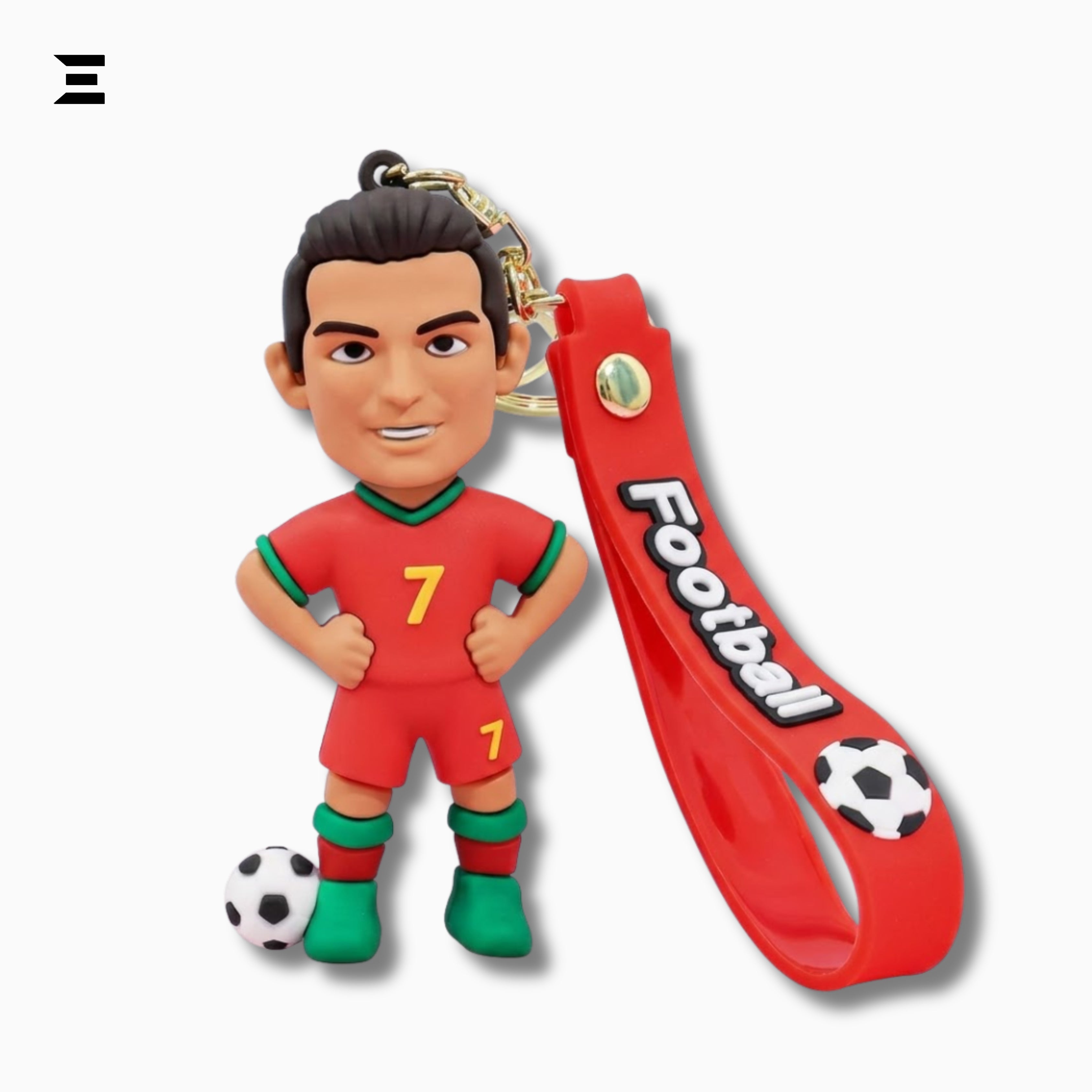 Cristiano Ronaldo Football Keychain – Cartoon Footballer Key Ring | IBRELIA™ IBRELIA