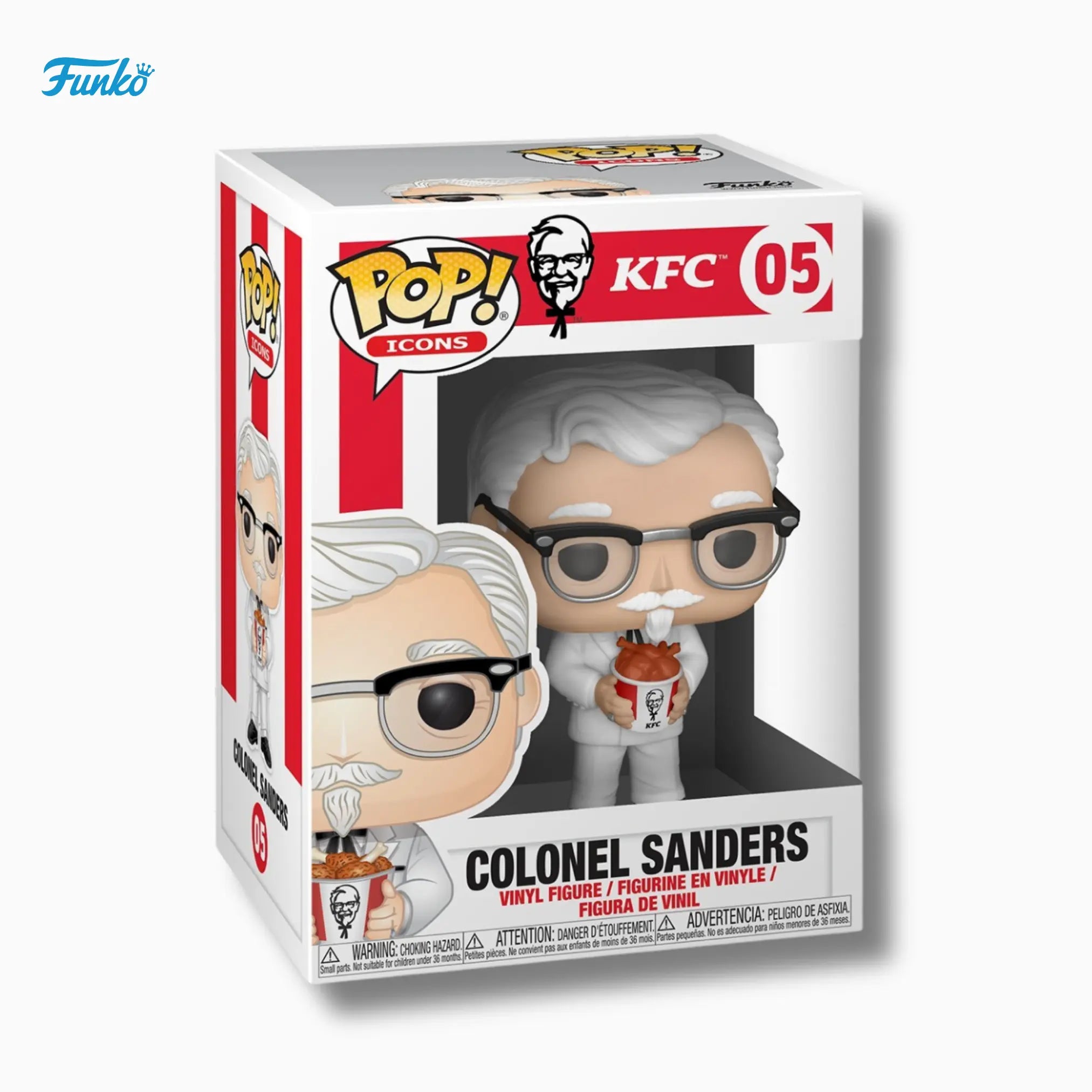 Funko Pop! Icons: Colonel Sanders (KFC Bucket) – 4-Inch Vinyl Figure IBRELIA