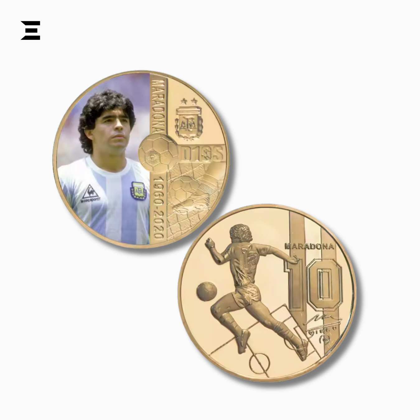 1960–2020 Diego Maradona Gold Plated Commemorative Coin Set – Football Legend Tribute Souvenir IBRELIA