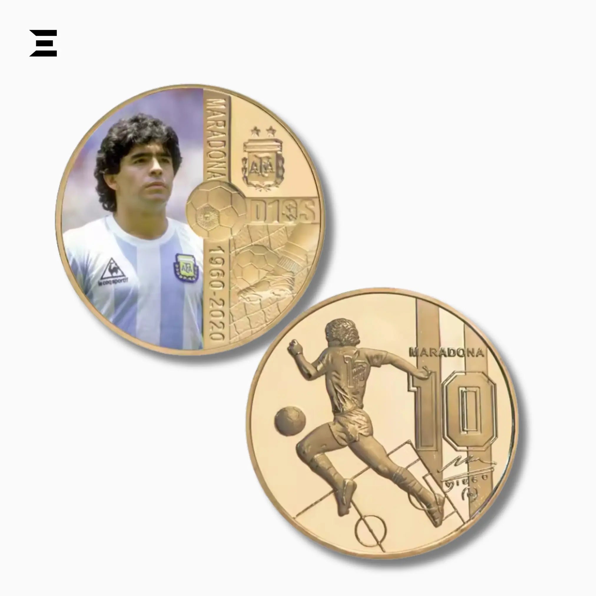 1960–2020 Diego Maradona Gold Plated Commemorative Coin Set – Football Legend Tribute Souvenir - IBRELIA
