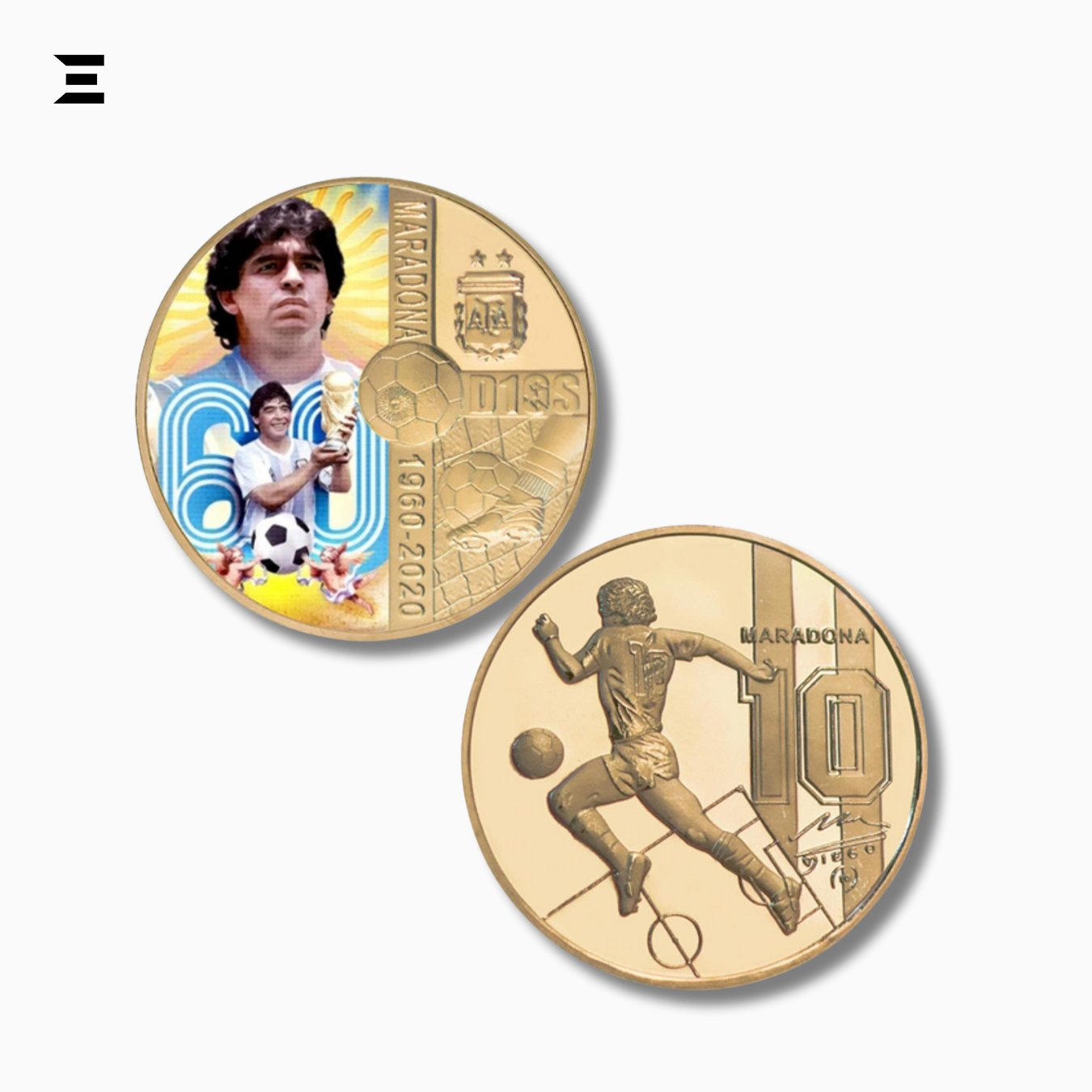 1960–2020 Diego Maradona Gold Plated Commemorative Coin Set – Football Legend Tribute Souvenir IBRELIA