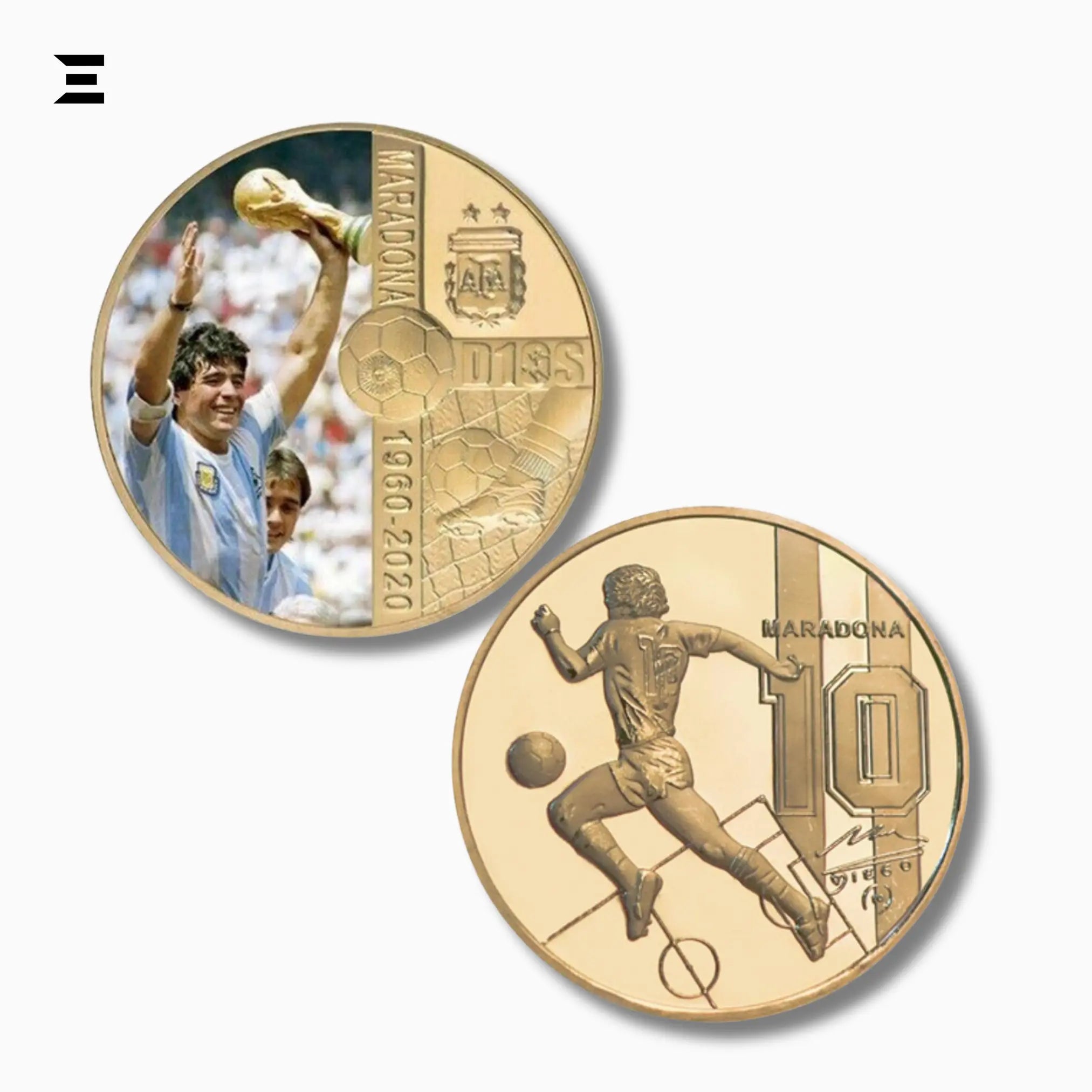 1960–2020 Diego Maradona Gold Plated Commemorative Coin Set – Football Legend Tribute Souvenir - IBRELIA