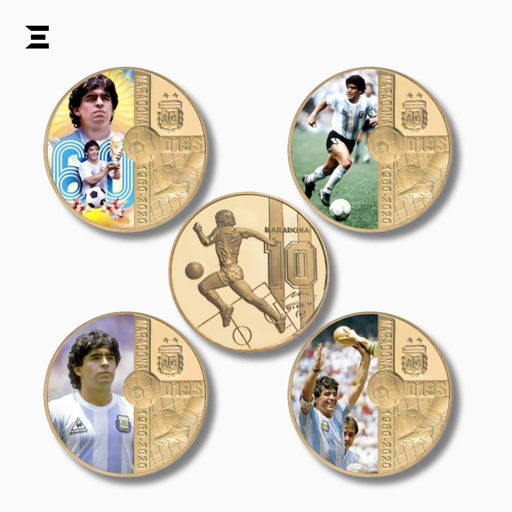 1960–2020 Diego Maradona Gold Plated Commemorative Coin Set – Football Legend Tribute Souvenir - IBRELIA