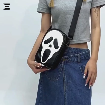 Scream Ghostface Crossbody Bag – Gothic Skull Shoulder Purse (Black) | IBRELIA™