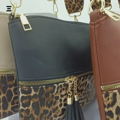 Leopard Print Cross-Body Shoulder Bag for Women | IBRELIA™