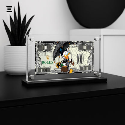 Premium Magnetic Acrylic Frame with Black Base – Scrooge McDuck Rolex Edition IBRELIA