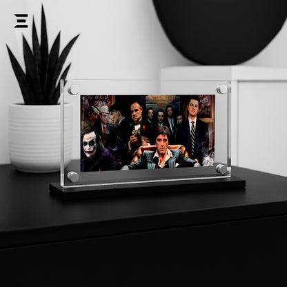 Premium Magnetic Acrylic Frame with Black Base – Scarface, Godfather, Joker, Sopranos & Wolf of Wall Street IBRELIA