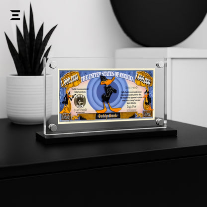 Premium Magnetic Acrylic Frame with Black Base – Daffy Duck Million Dollar Pop Art IBRELIA