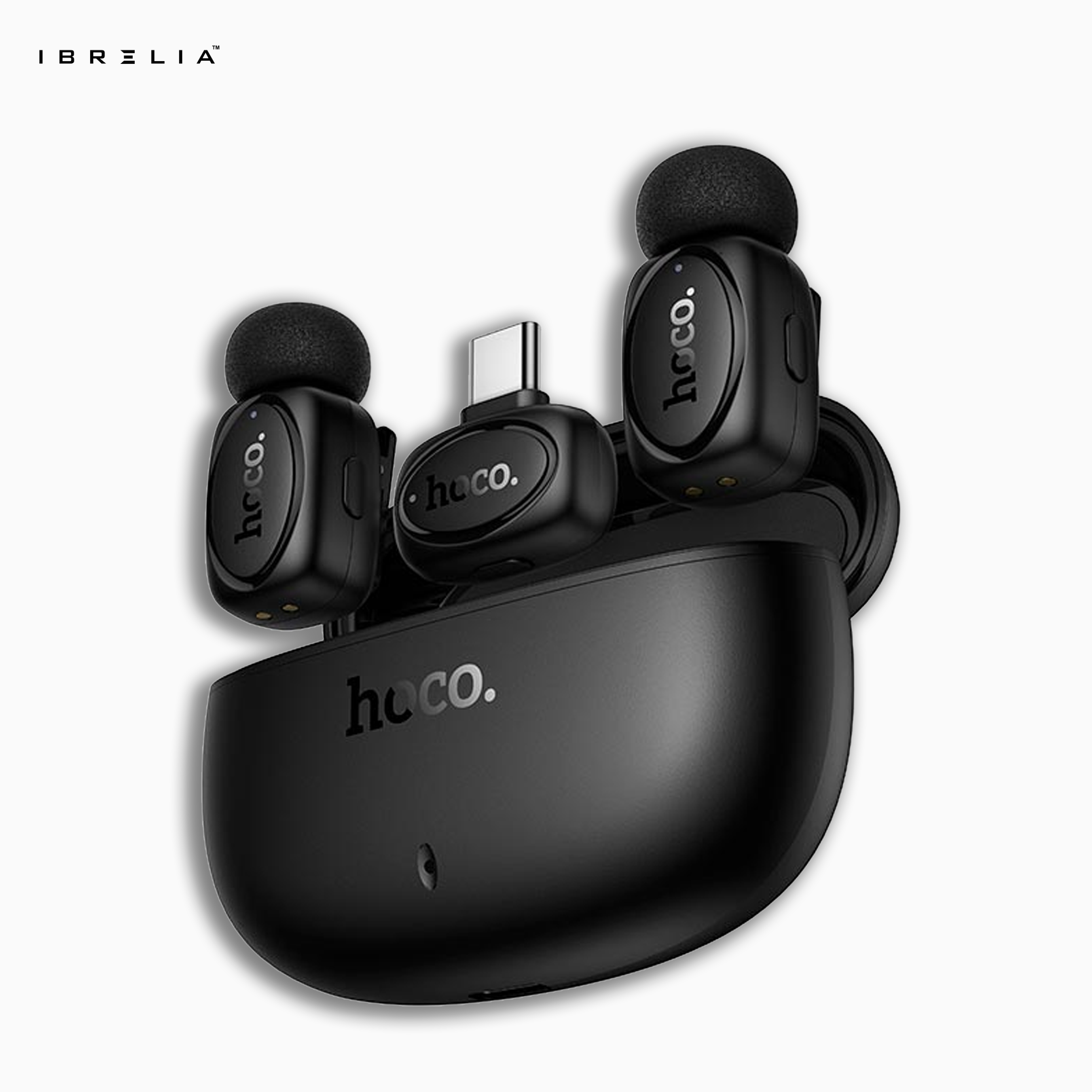 HOCO L19 Dual-Mic Wireless Mini Digital Microphone (Type-C + Lightning Adapter) | IBRELIA™